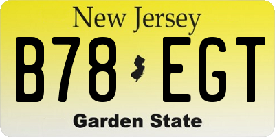 NJ license plate B78EGT