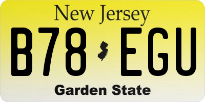 NJ license plate B78EGU