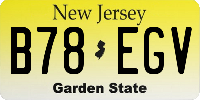 NJ license plate B78EGV