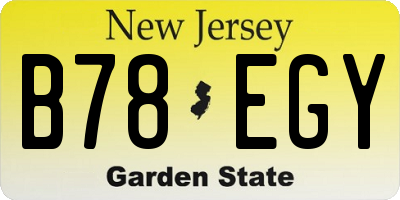NJ license plate B78EGY