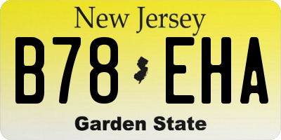 NJ license plate B78EHA