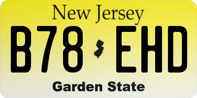 NJ license plate B78EHD