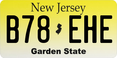 NJ license plate B78EHE