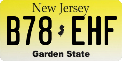 NJ license plate B78EHF