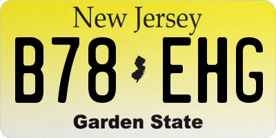 NJ license plate B78EHG