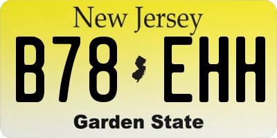 NJ license plate B78EHH