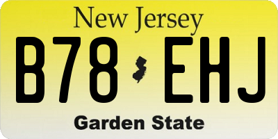 NJ license plate B78EHJ