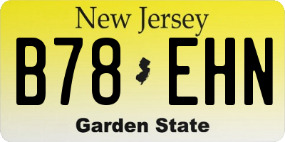 NJ license plate B78EHN