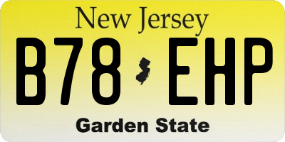NJ license plate B78EHP