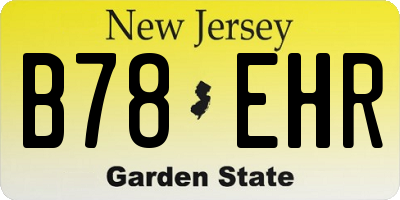 NJ license plate B78EHR