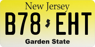 NJ license plate B78EHT