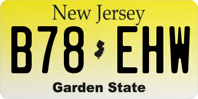 NJ license plate B78EHW