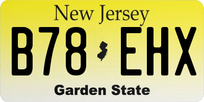 NJ license plate B78EHX