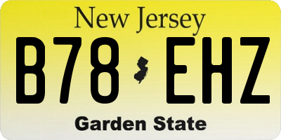 NJ license plate B78EHZ