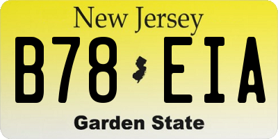 NJ license plate B78EIA