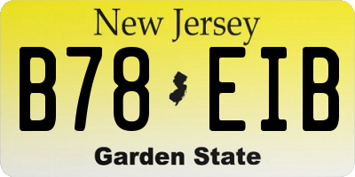 NJ license plate B78EIB