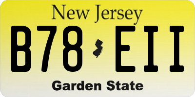 NJ license plate B78EII