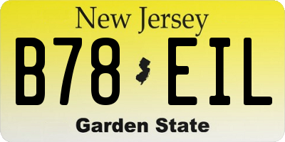 NJ license plate B78EIL