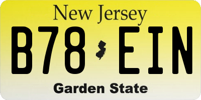 NJ license plate B78EIN
