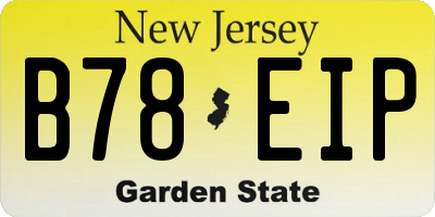 NJ license plate B78EIP