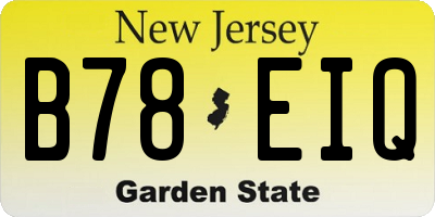 NJ license plate B78EIQ
