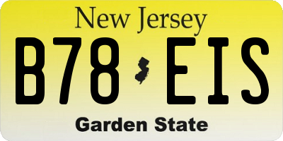 NJ license plate B78EIS