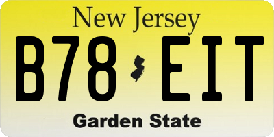 NJ license plate B78EIT