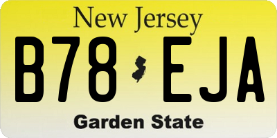 NJ license plate B78EJA