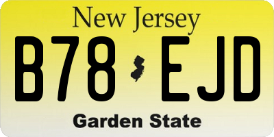 NJ license plate B78EJD