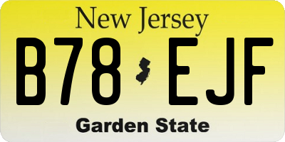 NJ license plate B78EJF