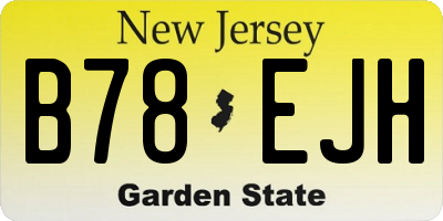 NJ license plate B78EJH