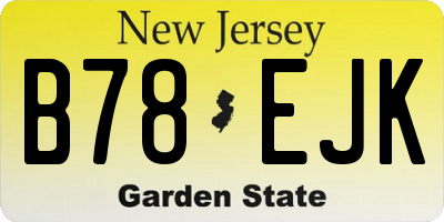 NJ license plate B78EJK