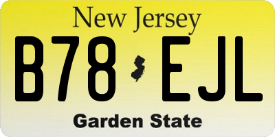 NJ license plate B78EJL