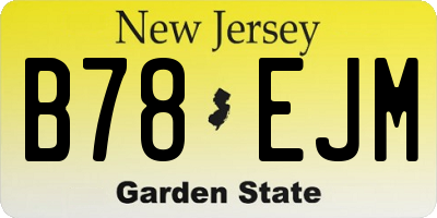 NJ license plate B78EJM
