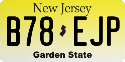 NJ license plate B78EJP