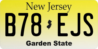 NJ license plate B78EJS