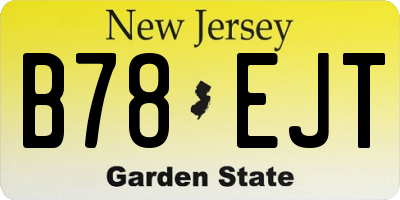 NJ license plate B78EJT