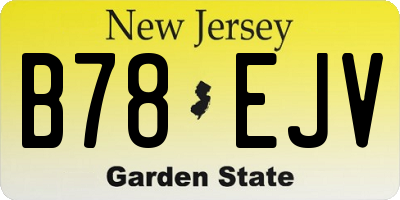 NJ license plate B78EJV