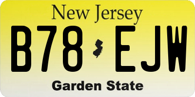 NJ license plate B78EJW