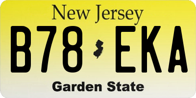 NJ license plate B78EKA
