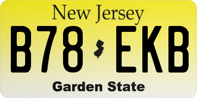 NJ license plate B78EKB