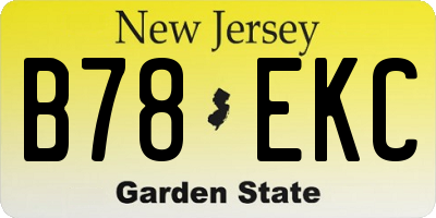NJ license plate B78EKC