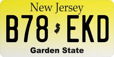 NJ license plate B78EKD