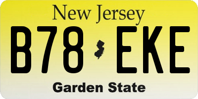 NJ license plate B78EKE