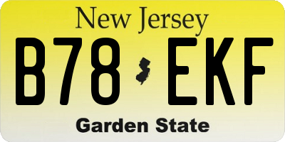NJ license plate B78EKF
