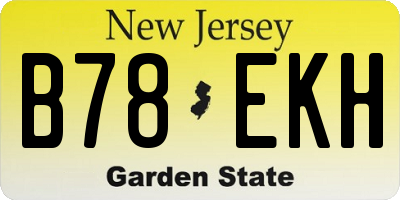 NJ license plate B78EKH
