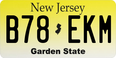 NJ license plate B78EKM