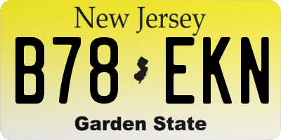 NJ license plate B78EKN