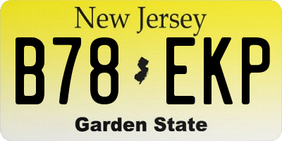 NJ license plate B78EKP