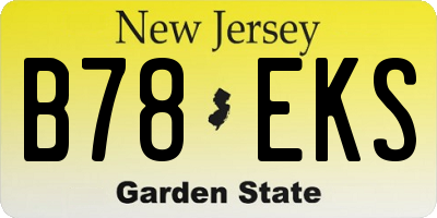 NJ license plate B78EKS
